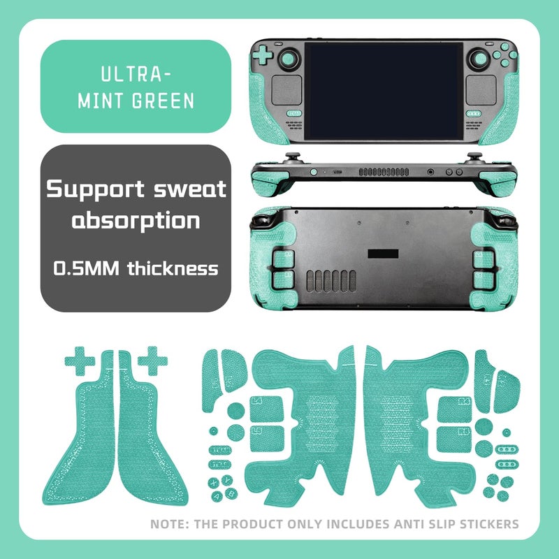 Luck&Link Controller Grip for Steam Deck OLED&LCD,Textured Skin kit,Anti-Skid Sweat-Absorbent Controllers Handle Grips, Buttons,Triggers,D-pad(Ultra-Mint Green) - Image 5